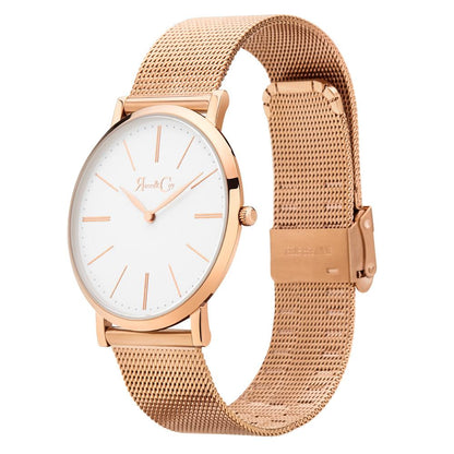 Rose & Coy Mini Pinnacle Ultra Slim 34mm Rose Gold | Mesh Strap Watch