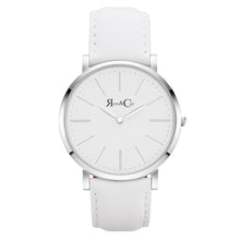 Load image into Gallery viewer, Rose &amp; Coy Pinnacle Ultra Slim 40mm Silver | White Leather Watch