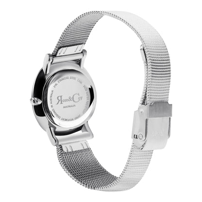Rose & Coy True friends 30mm Silver | Mesh Strap Watch