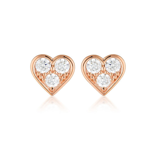 WHITE CZ ROSE GOLD 20MILS EARRING