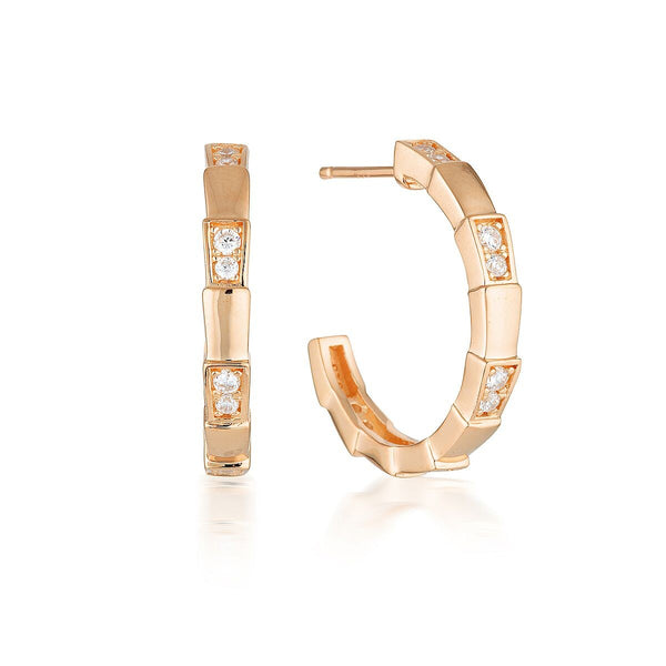 GEORGINI EMILIO VEGA ROSE GOLD HOOP EARRINGS