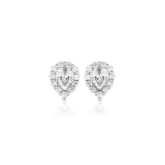 WHITE CZ RHODIUM 3MILS EARRING