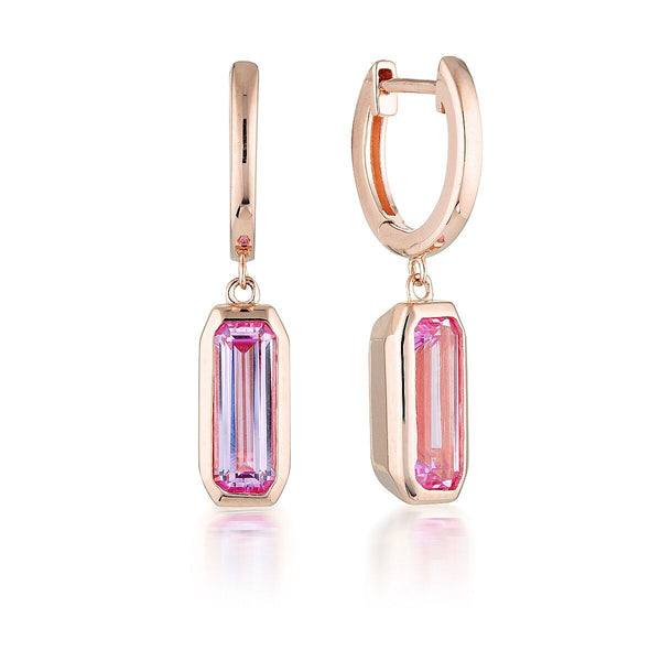 GEORGINI EMILIO PINK SAPPHIRE DROP EARRINGS