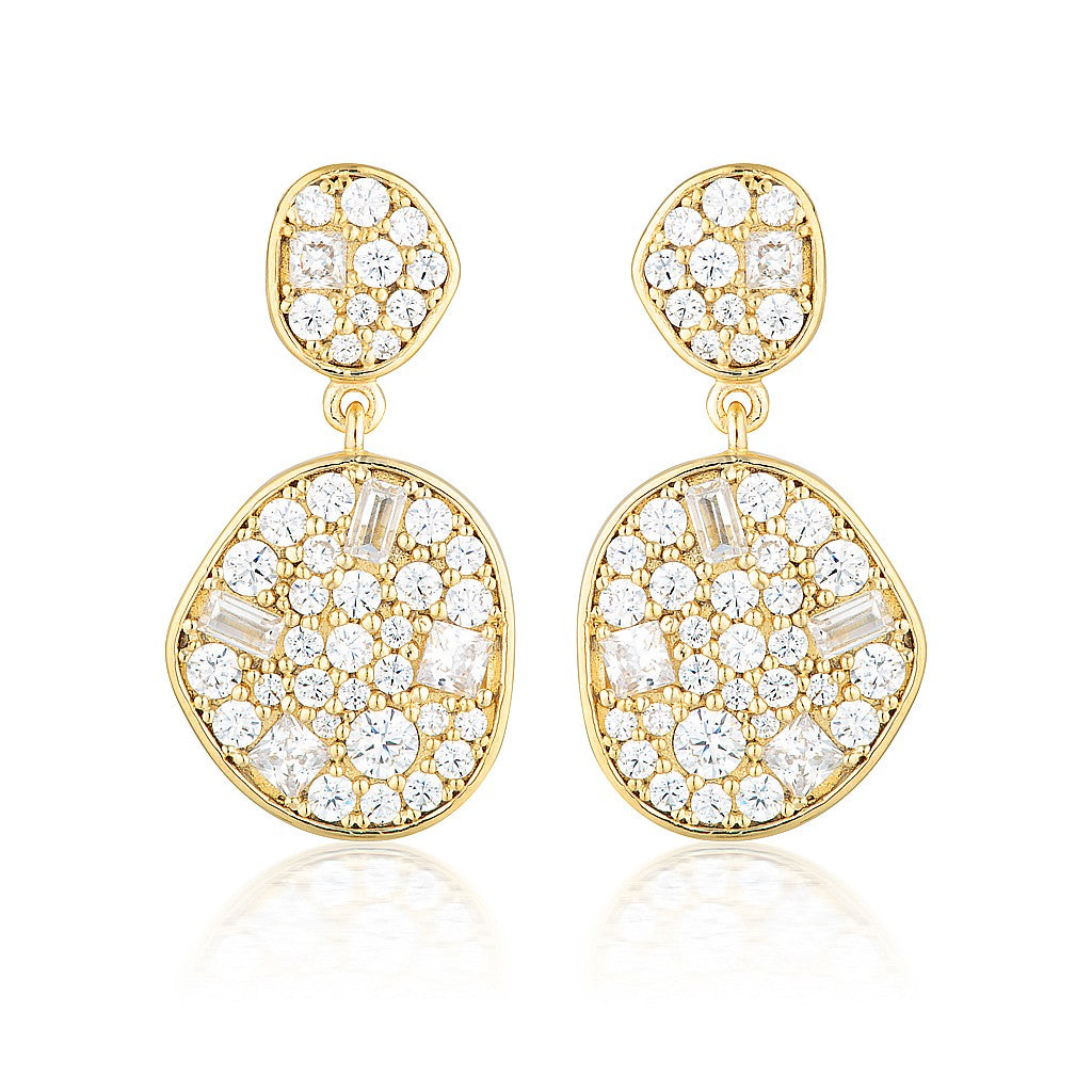 GEORGINI ANNA MOSAIC GOLD DROP EARRING