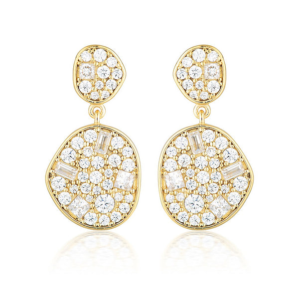 GEORGINI ANNA MOSAIC GOLD DROP EARRING