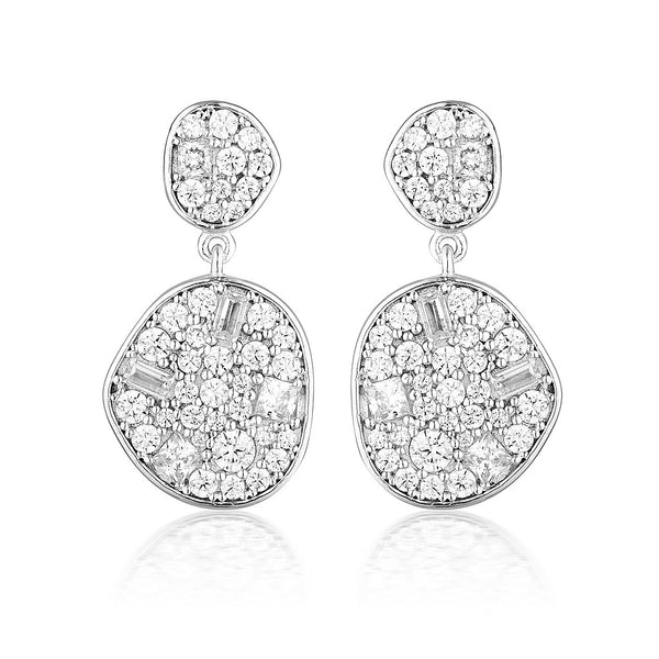 GEORGINI ANNA MOSAIC SILVER DROP EARRING