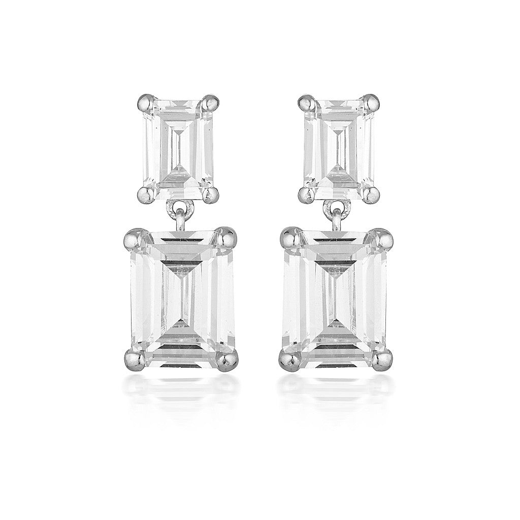 RINNA SILVER BAGUETTE DROP