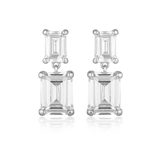 RINNA SILVER BAGUETTE DROP