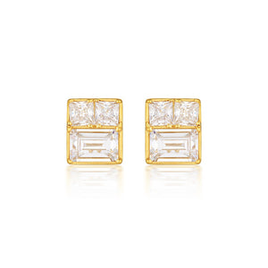 GEORGINI ELENA MOSAIC GOLD STUD EARRING