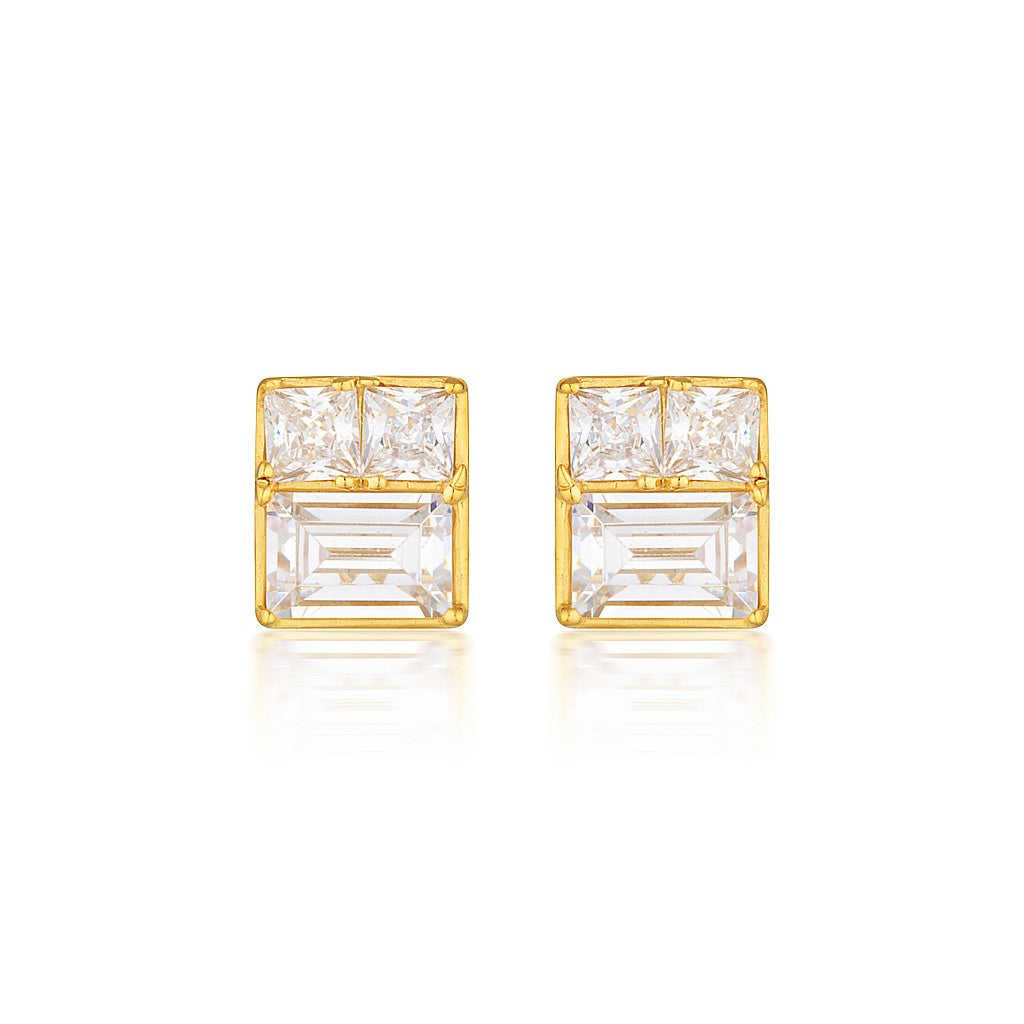 GEORGINI ELENA MOSAIC GOLD STUD EARRING