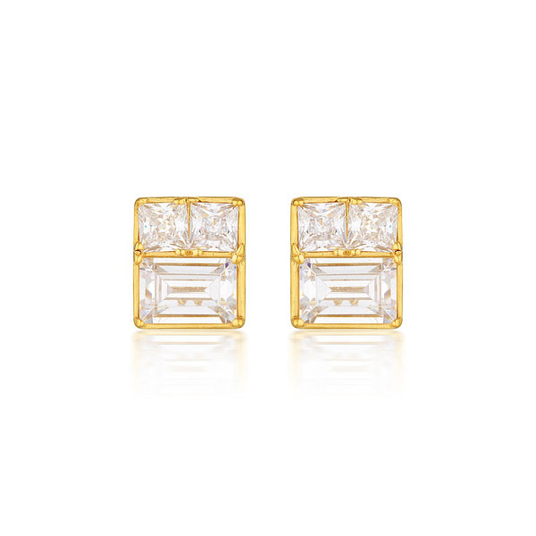 GEORGINI ELENA MOSAIC GOLD STUD EARRING