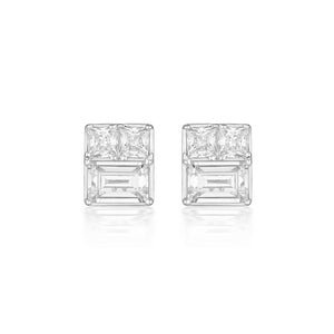 GEORGINI ELENA MOSAIC SILVER STUD EARRING