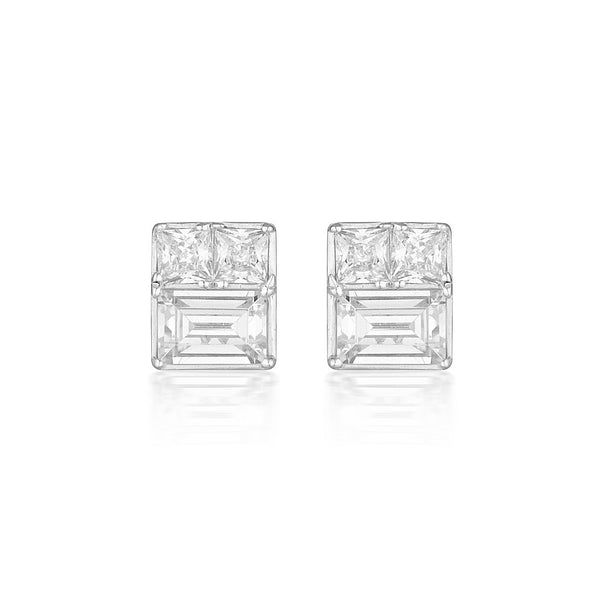 GEORGINI ELENA MOSAIC SILVER STUD EARRING