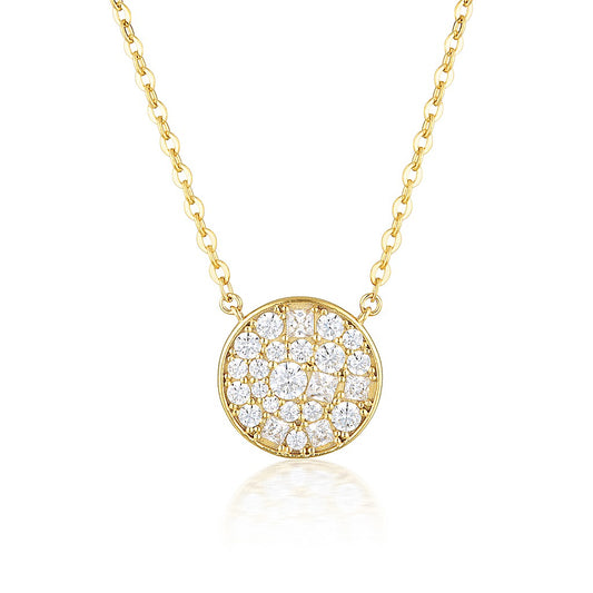 MOSAIC DISC GOLD PENDANT