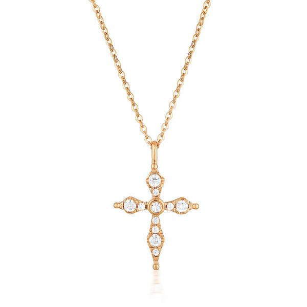 GEORGINI BLESS MINI ROSE GOLD CROSS