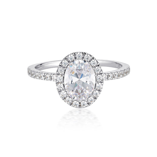 GEORGINI OVAL HALO RING