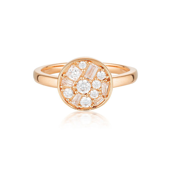 GEORGINI MOSAIC DISC ROSE GOLD RING