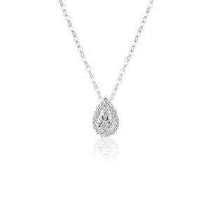 WHITE CZ RHODIUM 3MILS PENDANT