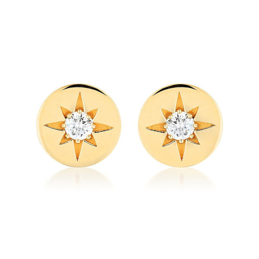 STELLAR LIGHTS GOLD STUD EARRINGS
