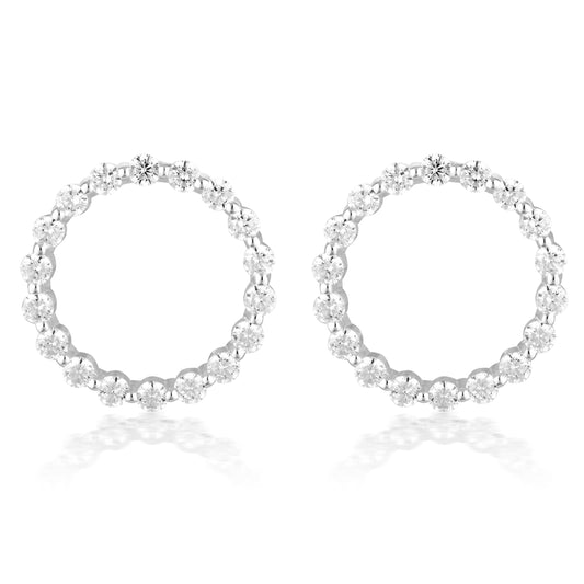 LARGE CIRCLE OF LIFE EARRING - SILVER