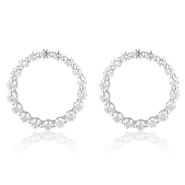 LARGE CIRCLE OF LIFE EARRING - SILVER