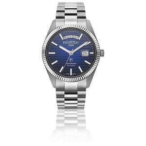 Roamer Primeline Daydate II Silver Bracelet Watch