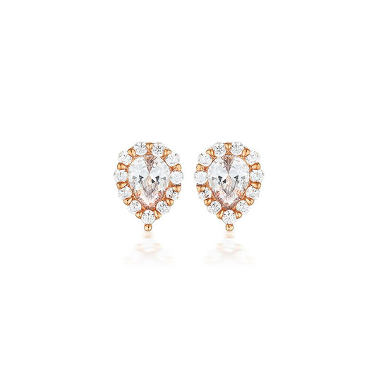 WHITE CZ ROSE GOLD 20MILS EARRING