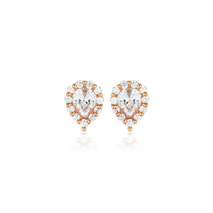 WHITE CZ ROSE GOLD 20MILS EARRING