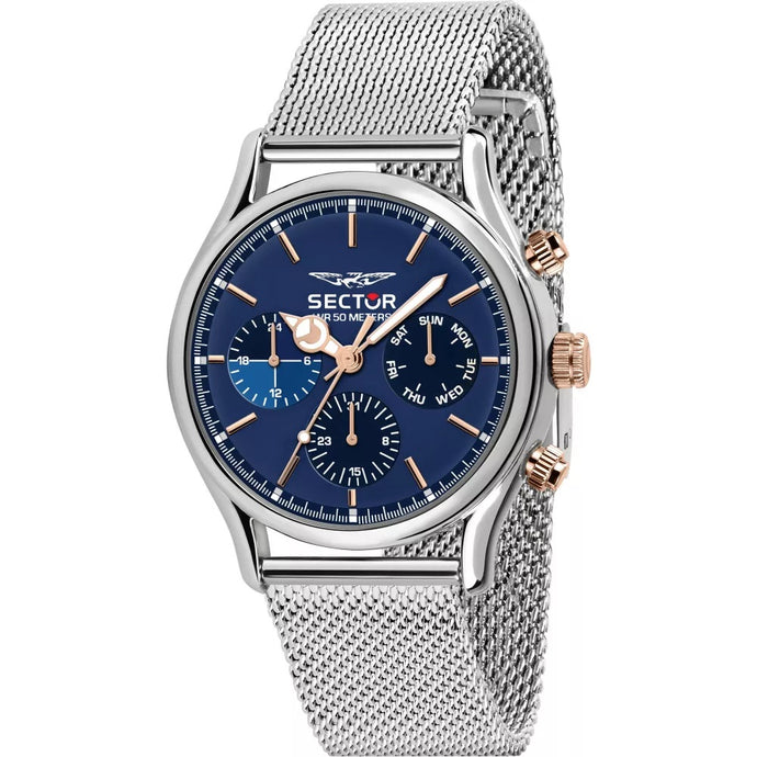 Sector 660 Multifunction Blue Dial Silver Mesh Watch