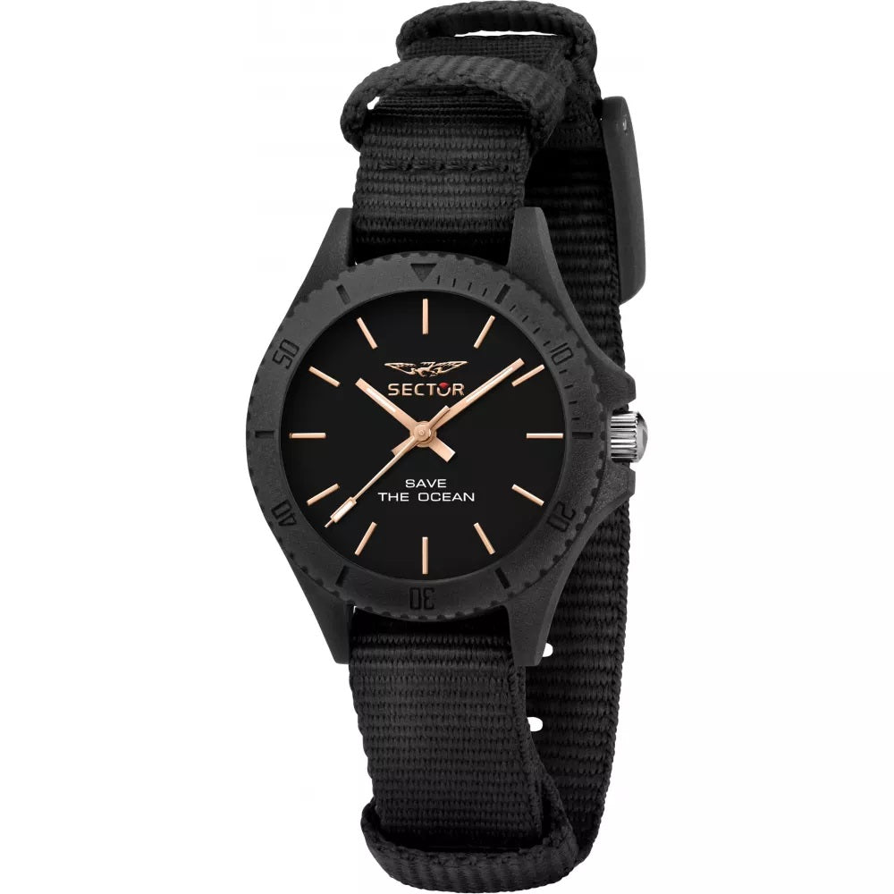 Sector Ladies Save the Ocean Black Nato Watch