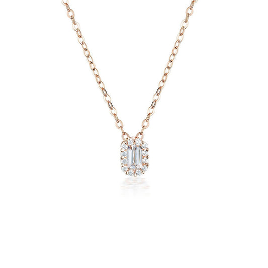 WHITE CZ ROSE GOLD 20MILS PENDANT