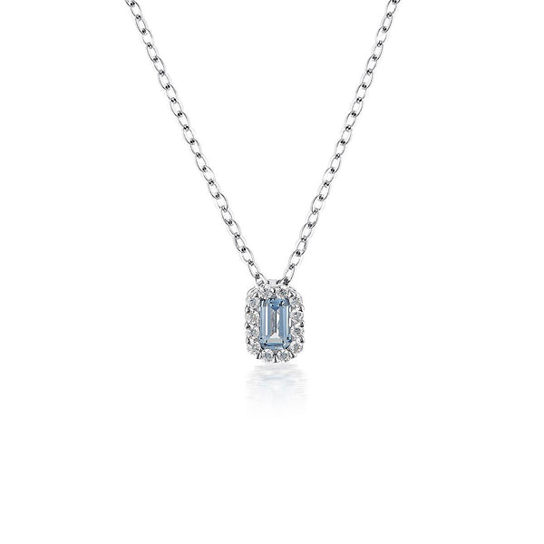 GEORGINI AQUA SPINEL RHODIUM 3MILS PENDANT