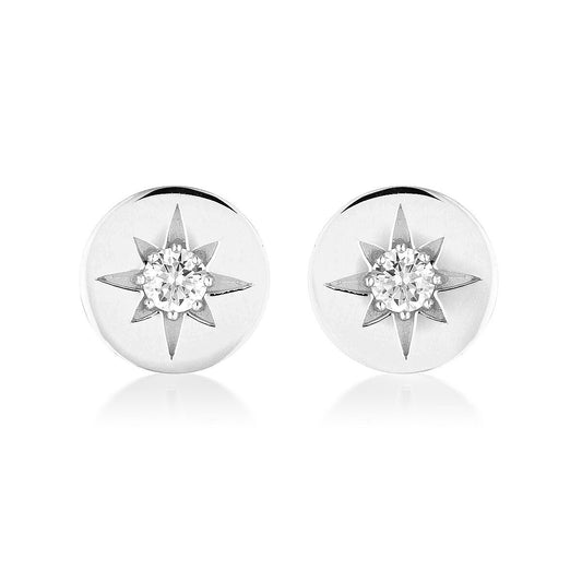 STELLAR LIGHTS SILVER STUD EARRINGS