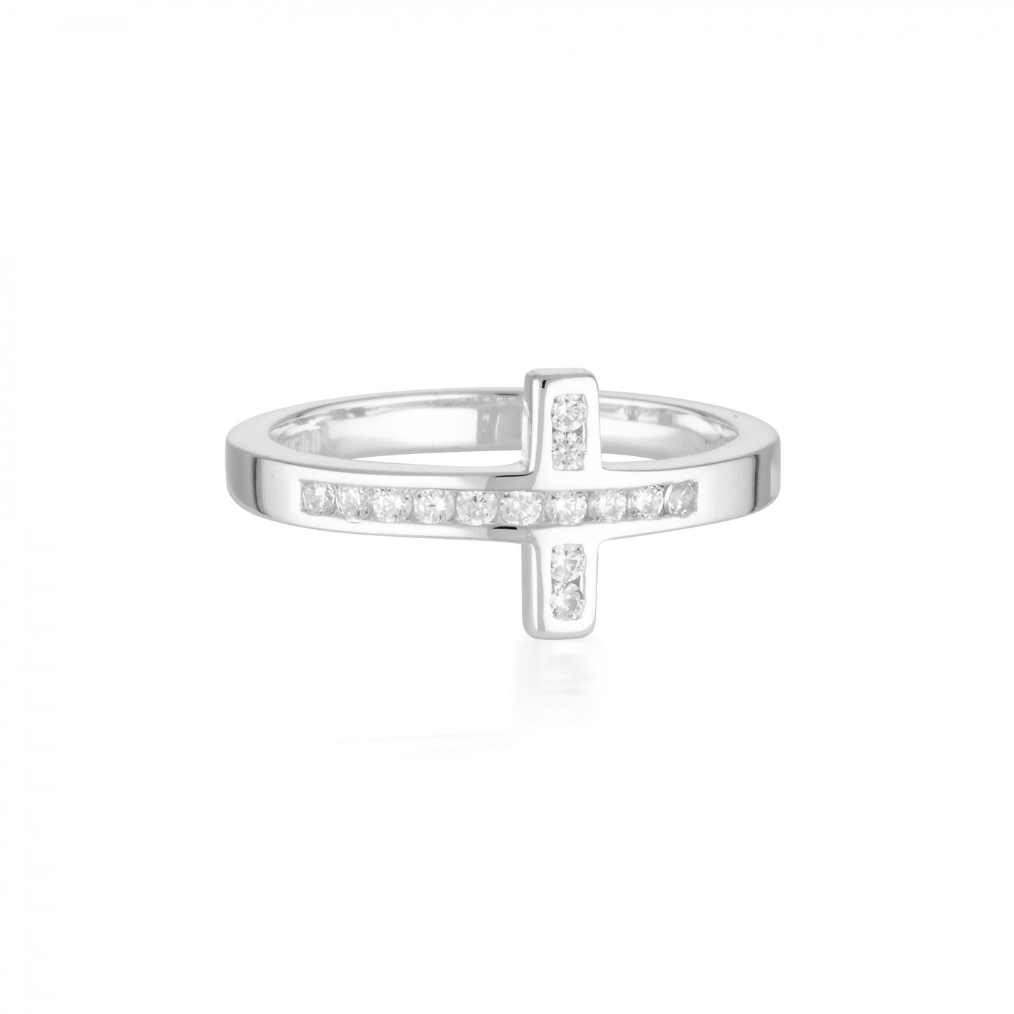 GEORGINI SPIRITUS WRAP CROSS RING - SILVER